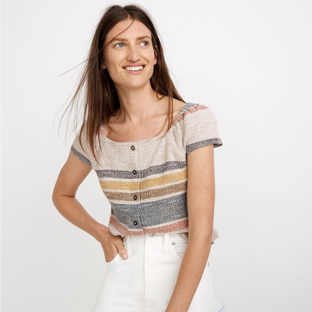 Madewell Texture And Thread Medium 100% Cotton St… - image 1